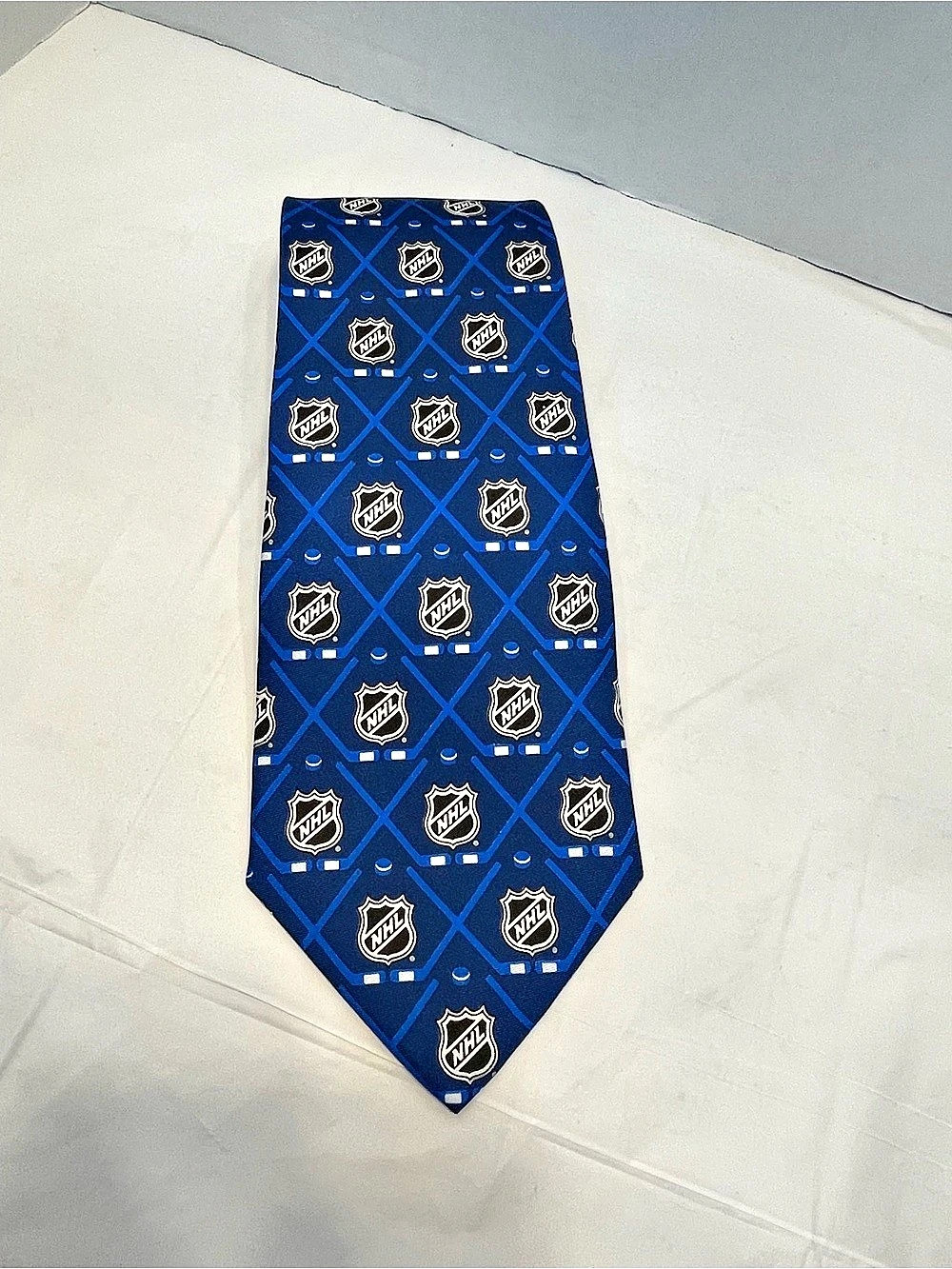 NHL Hockey League Blue & White Tie Like New